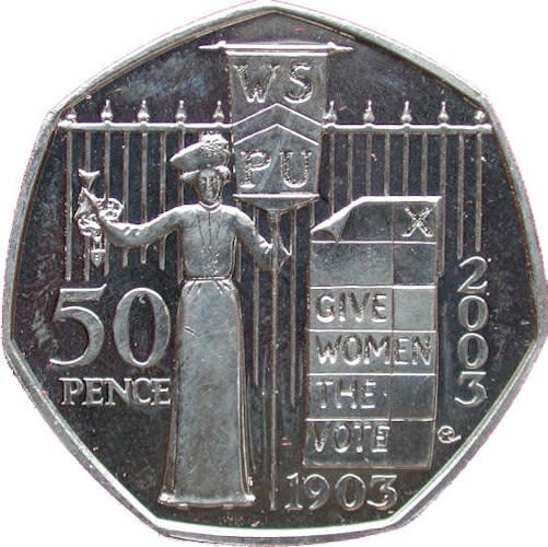 2003 Suffragettes 50p coin (Image: Check Your Change)