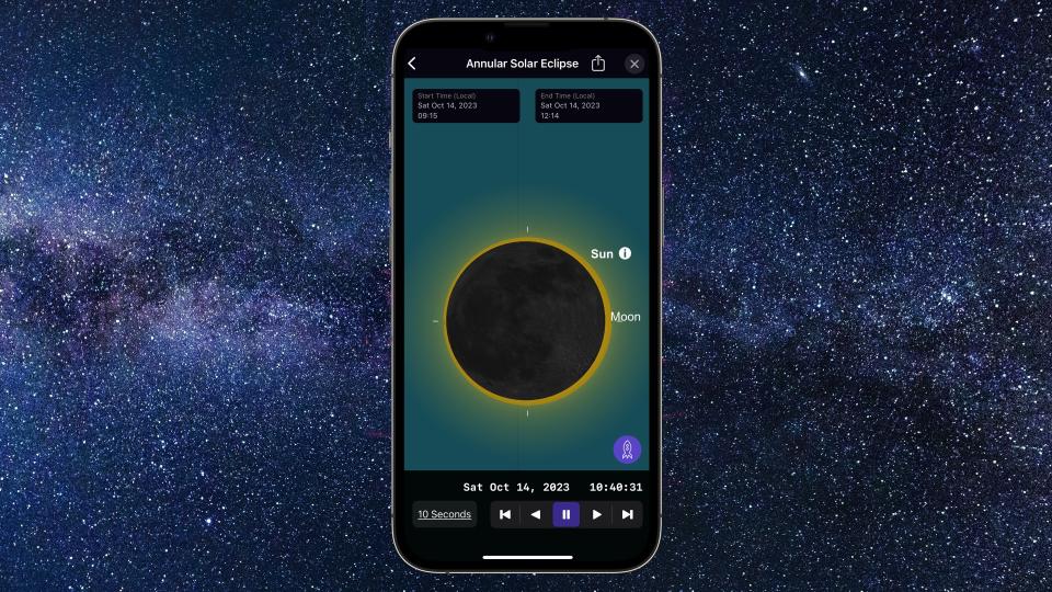 a phone with an image of a solar eclipse on it