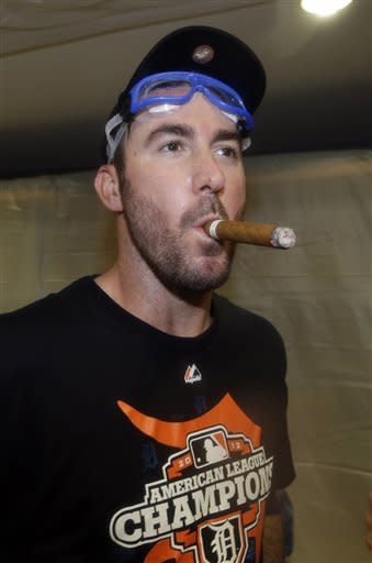 Justin Verlander and the Tigers' pitching staff was smoking all series long. (AP)