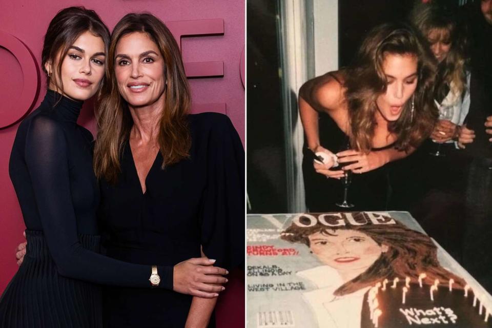 <p>Gotham/WireImage; Kaia Gerber/Instagram</p> Kaia Gerber and Cindy Crawford in New York City on Nov. 14, 2023; Cindy Crawford