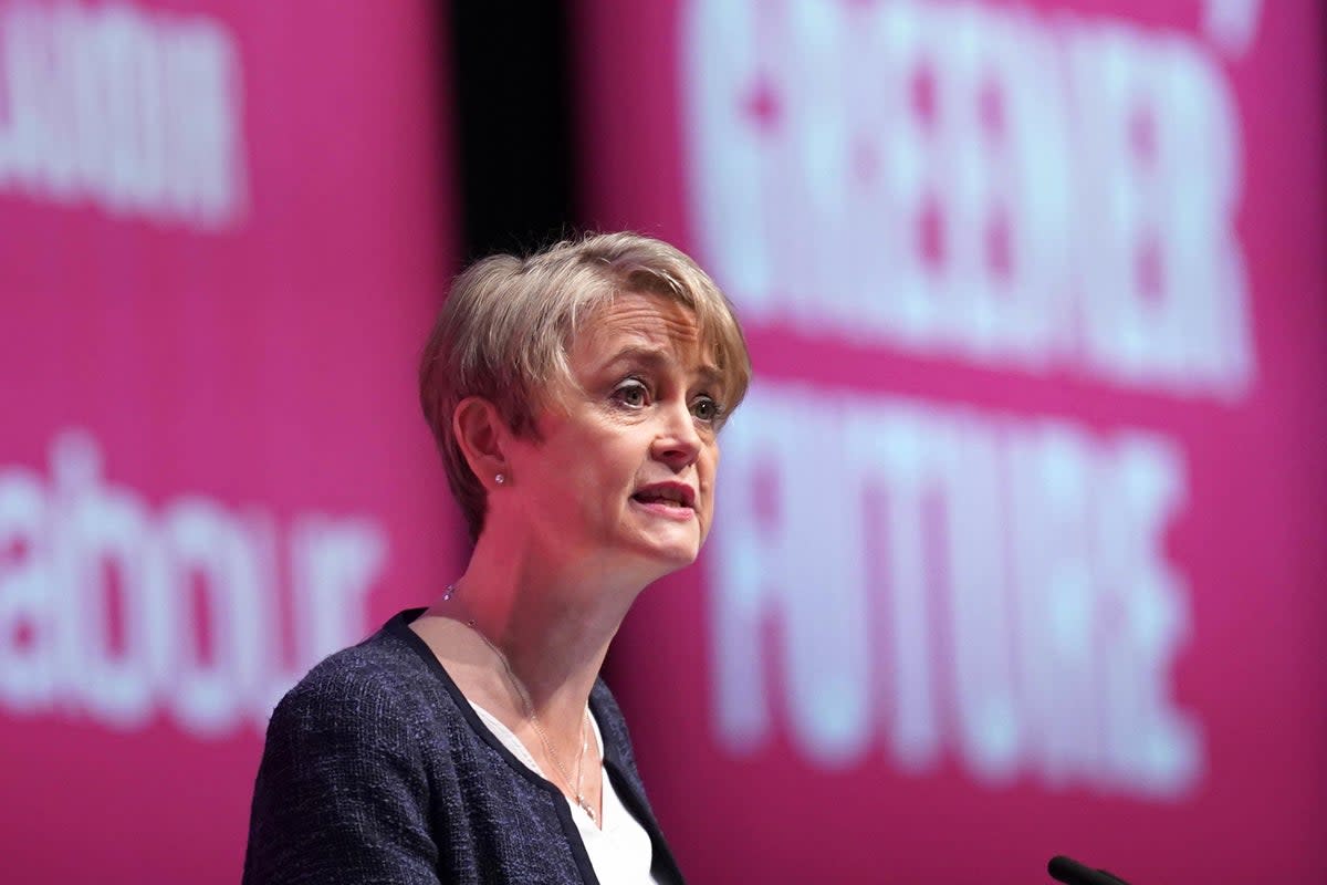 Shadow home secretary Yvette Cooper speaking during the Labour Party Conference at the ACC Liverpool. Picture date: Tuesday September 27, 2022 (Stefan Rousseau/PA) (PA Wire)