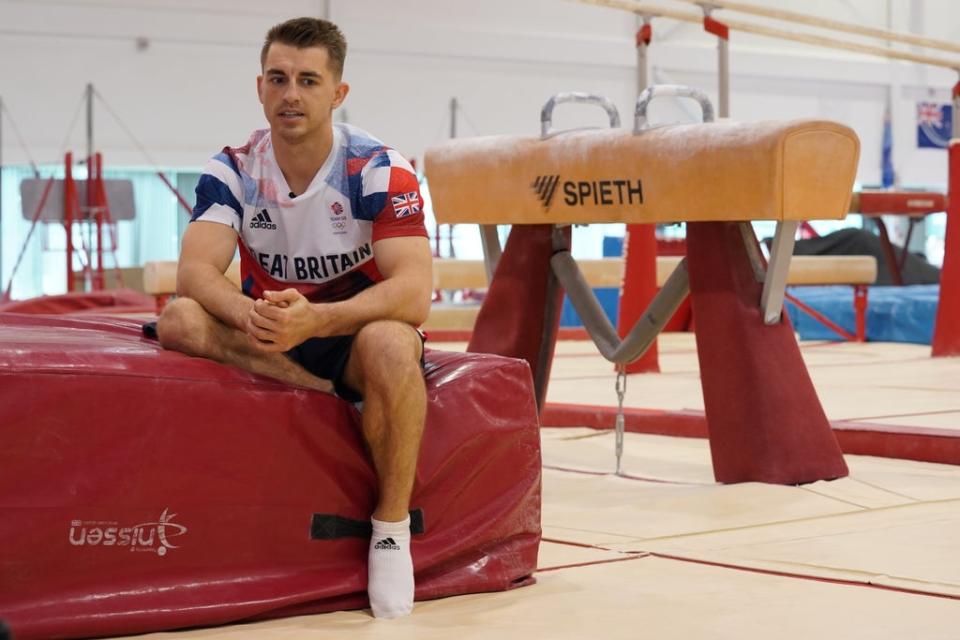 Max Whitlock talked to youngsters at the club (Ian West/PA) (PA Wire)