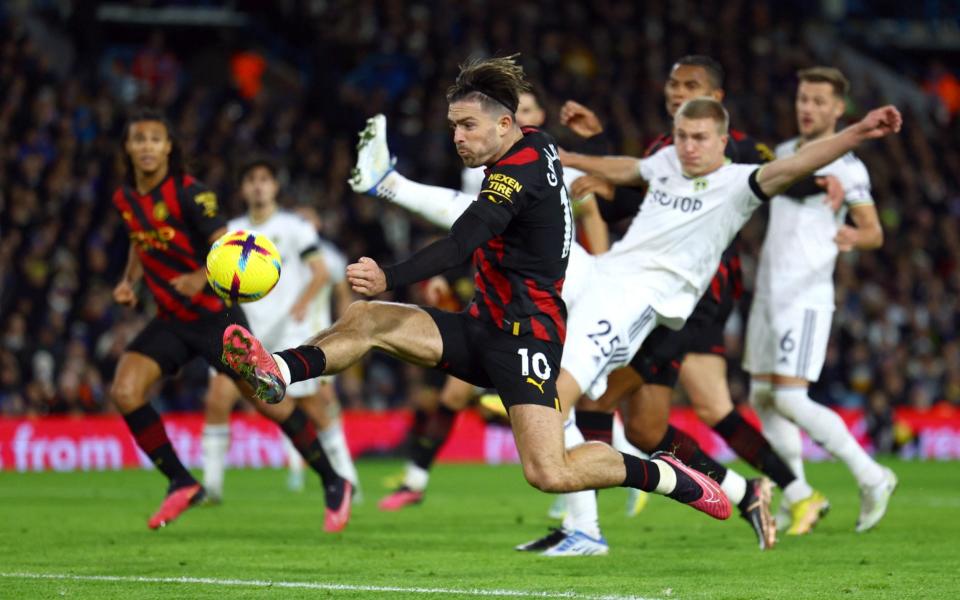 Manchester City's Jack Grealish misses a chance to score - REUTERS/Molly Darlington