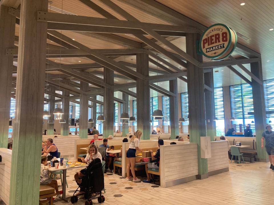 Pier 8 Market in Dockside with tables on the ground