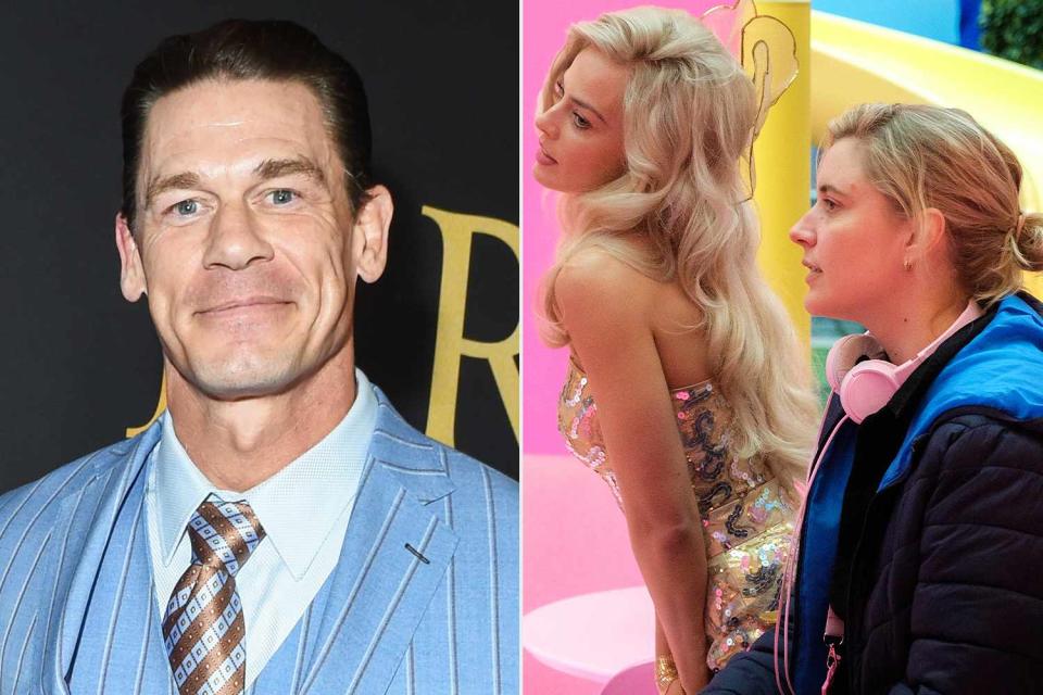 <p>Gilbert Flores/Variety via Getty; Jaap Buitendijk/Warner Bros. </p> (Left to right:) John Cena, Margot Robbie and Greta Gerwig filming "Barbie"