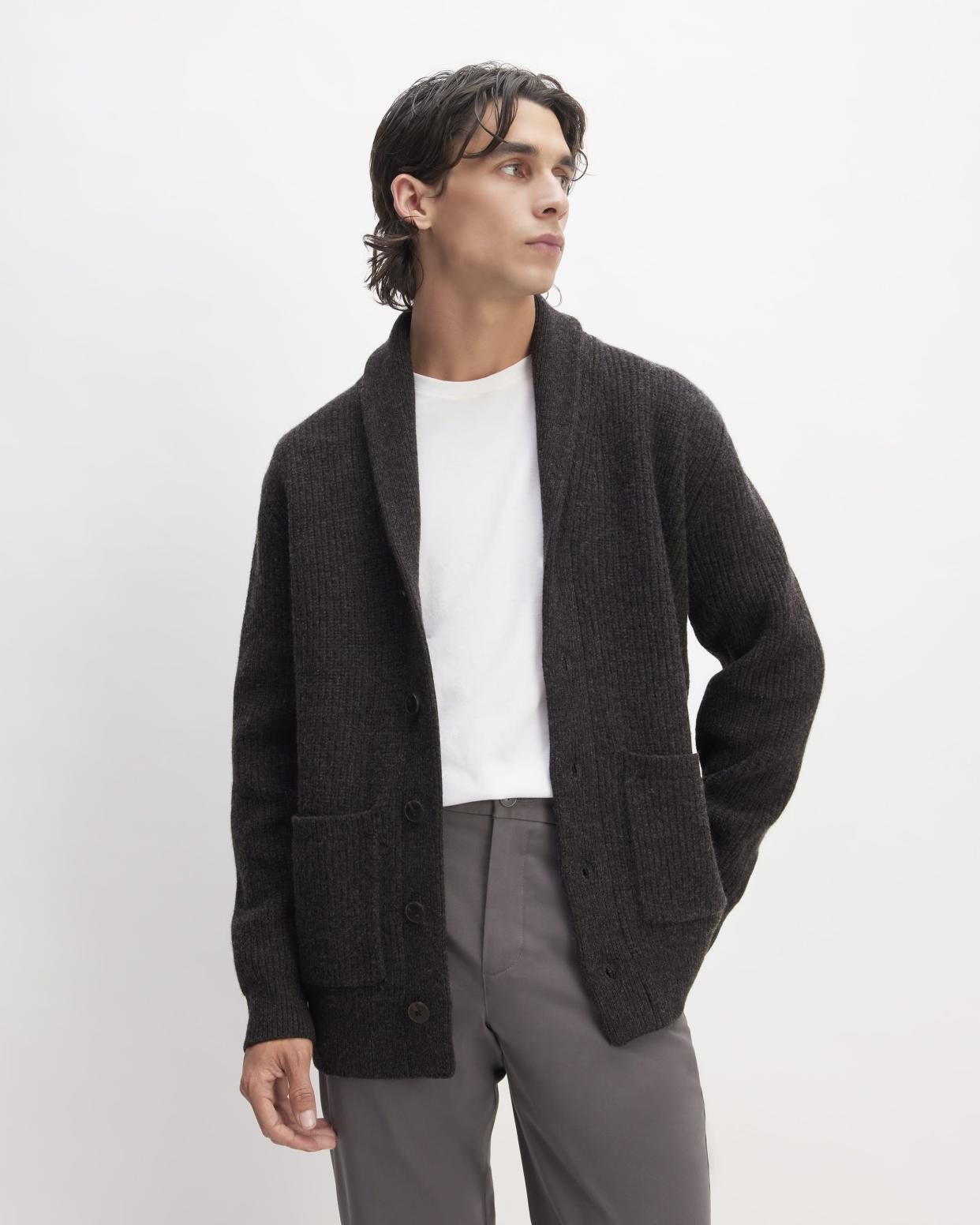 <p><a href="https://go.redirectingat.com?id=74968X1596630&url=https%3A%2F%2Fwww.everlane.com%2Fproducts%2Fmens-merino-collar-cardigan-charcoal&sref=https%3A%2F%2F" rel="nofollow noopener" target="_blank" data-ylk="slk:Shop Now;elm:context_link;itc:0;sec:content-canvas" class="link rapid-noclick-resp">Shop Now</a></p><p>The Felted Merino Shawl Collar Cardigan</p><p>everlane.com</p><p>$139.00</p>