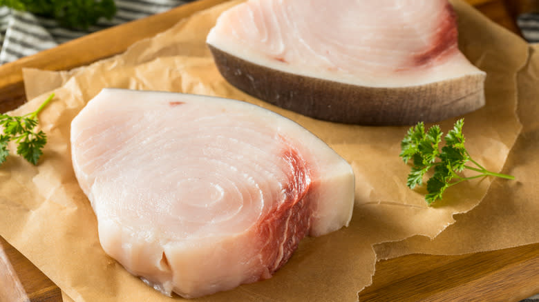 raw swordfish steak cuts