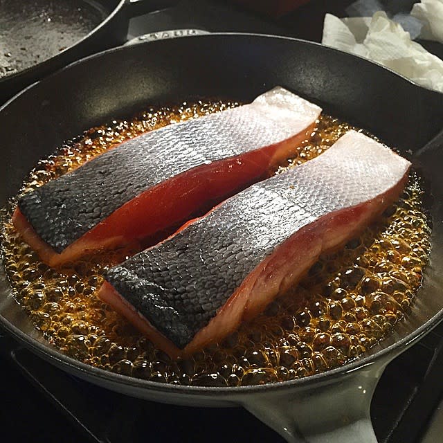 Cook Salmon Skin-Side Up