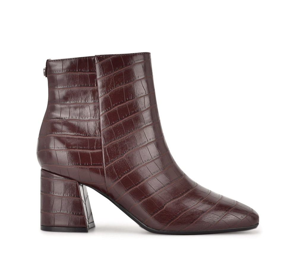 Nine West Vivy Booties in dark burgundy leather