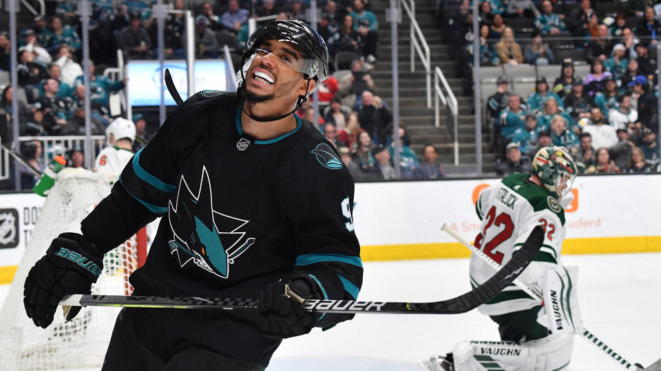 Evander Kane has filed for bankruptcy in California. (Photo by Brandon Magnus/NHLI via Getty Images)