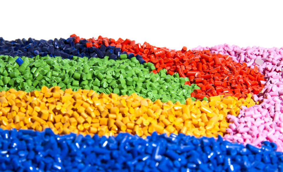 Assorted plastic granules for manufacturing