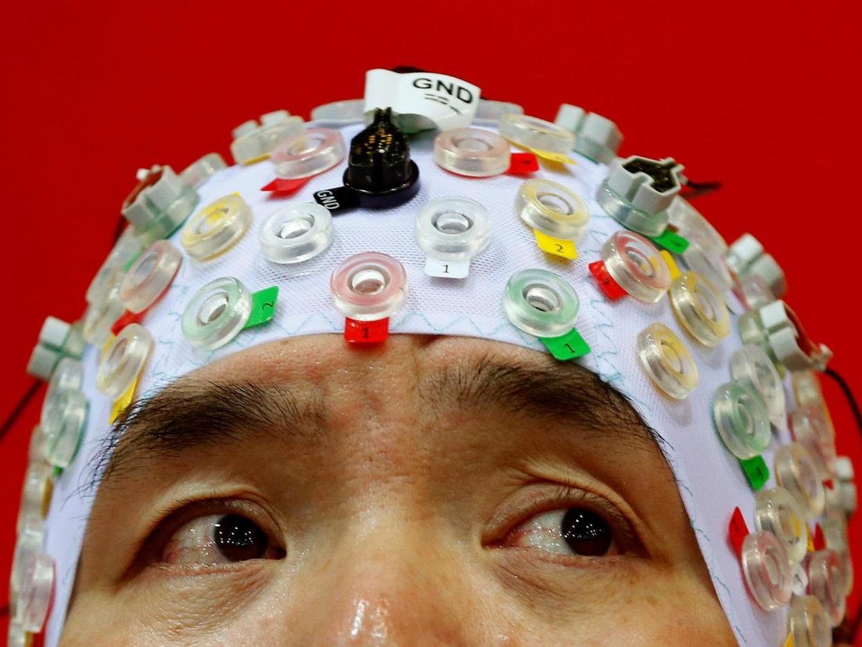 Hong Gi Kim of South Korea competes during the Brain-Computer Interface Race (BCI) at the Cybathlon Championships in Kloten, Switzerland October 8, 2016: REUTERS/Arnd Wiegmann