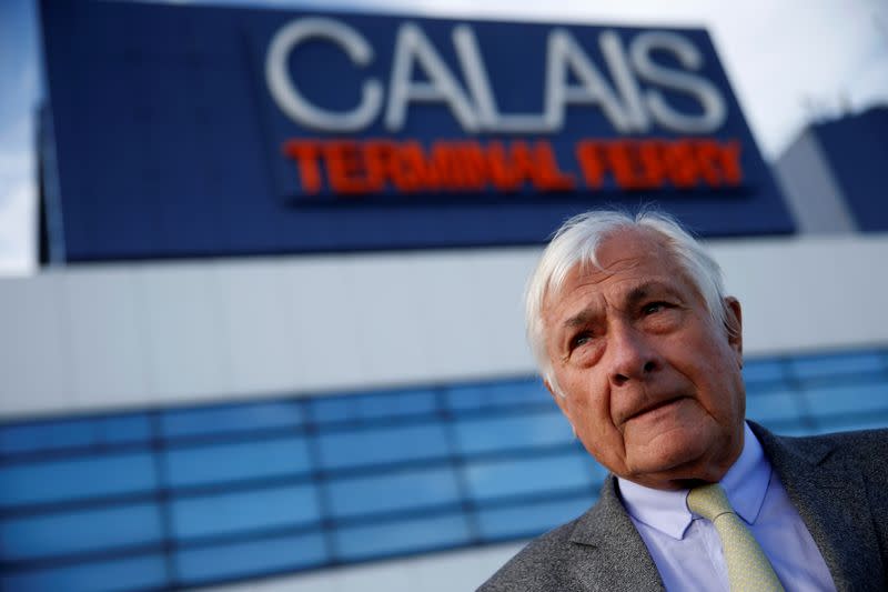 FILE PHOTO: Jean-Marc Puissesseau, president and chief executive of Port Boulogne Calais, poses in front of the Ferry Terminal in Calais