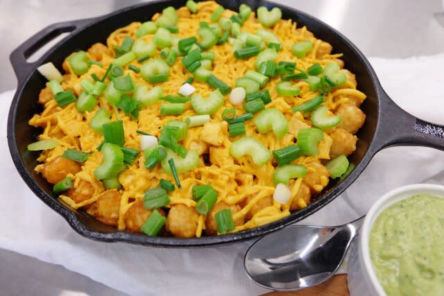 Vegan Buffalo Tofu Tot Skillet