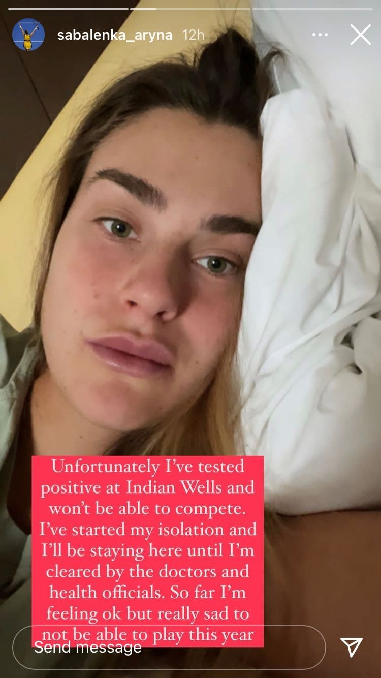 Aryna Sabalenka reveals her positive test