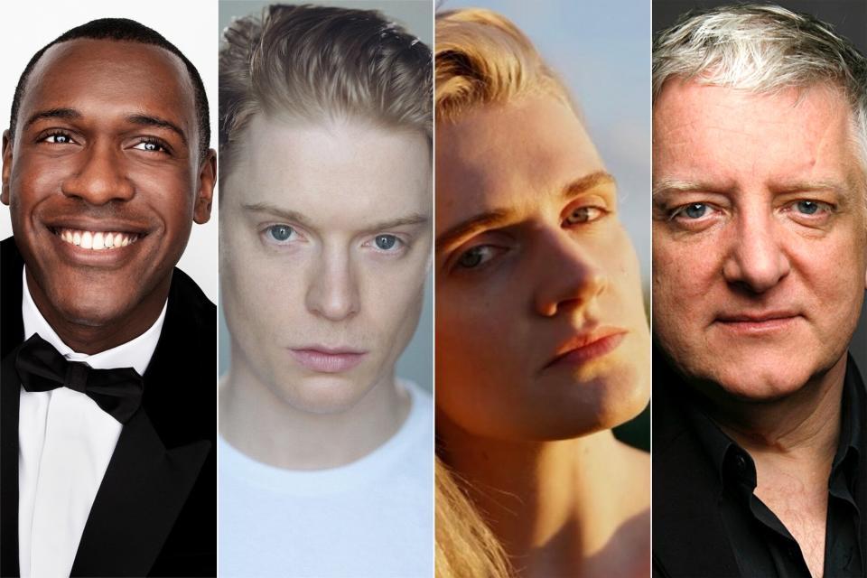 Left to right: Abubakar Salim, Freddie Fox, Gayle Rankin, and Simon Russell Beale join 'House of the Dragon' season 2 cast