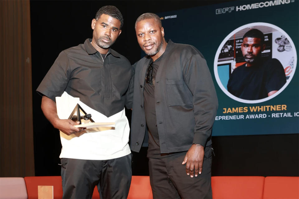 James Whitner (L) and Kris Wright at the 2022 National Black Footwear Forum. - Credit: Courtesy of Black Footwear Forum
