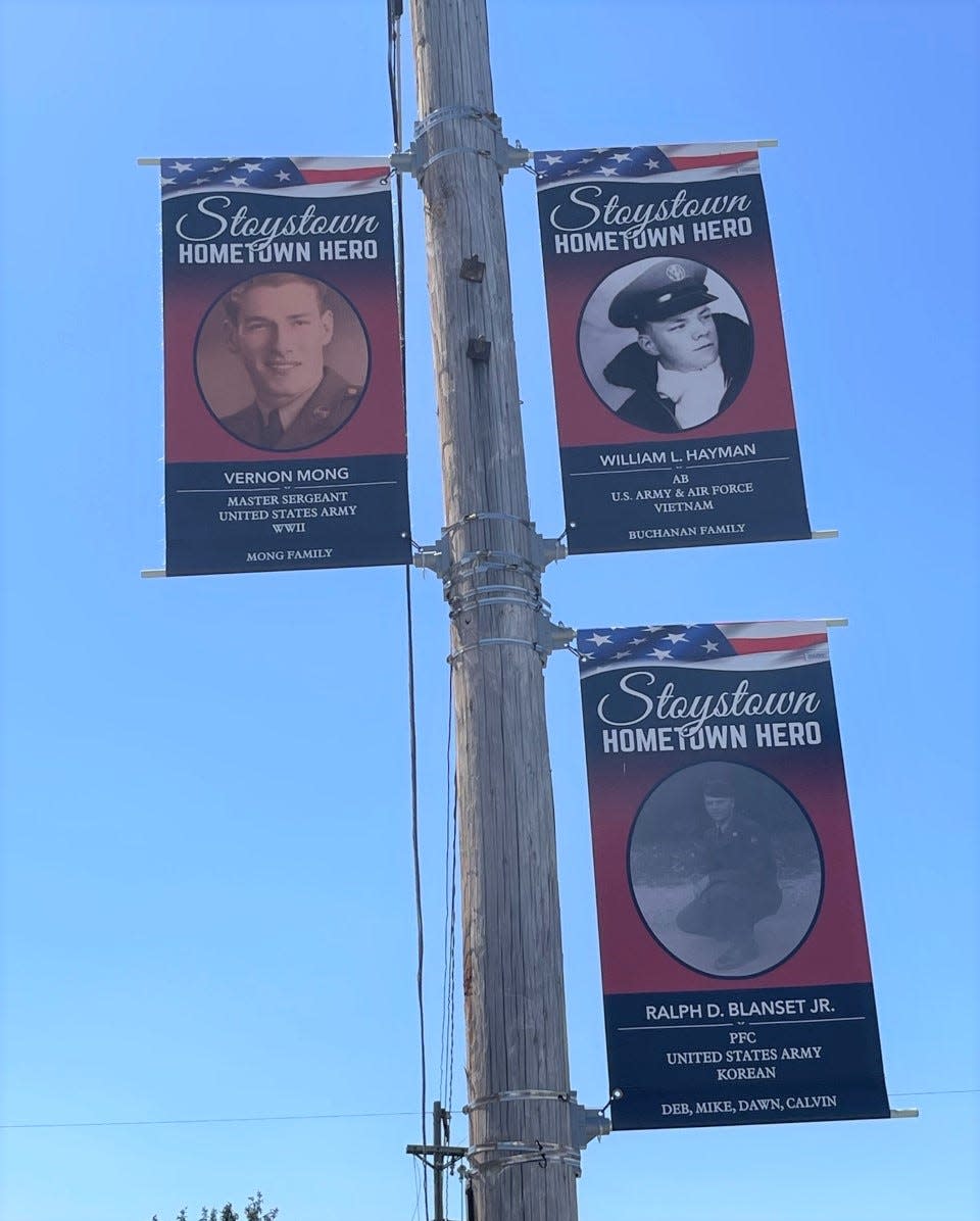 More of the banners that have been posted in Stoystown. A total of 103 banners will be posted in time for Memorial Day.