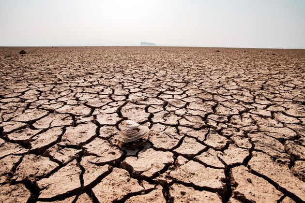 The bed of Poyang, China's largest freshwater lake, lies exposed amid a drought in Jiangxi province on Wednesday, Aug. 24. (Photo: Zhang Yu/VCG via Getty Images)