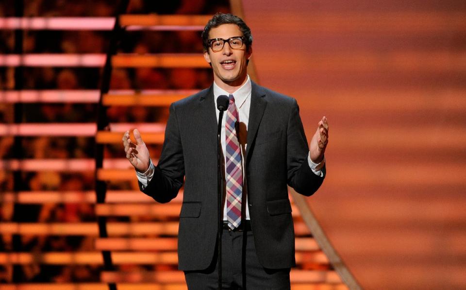 Actor Andy Samberg speaks on stage at the third annual NFL Honors at Radio City Music Hall on Saturday, Feb. 1, 2014, in New York. (Photo by Evan Agostini/Invision for NFL/AP Images)
