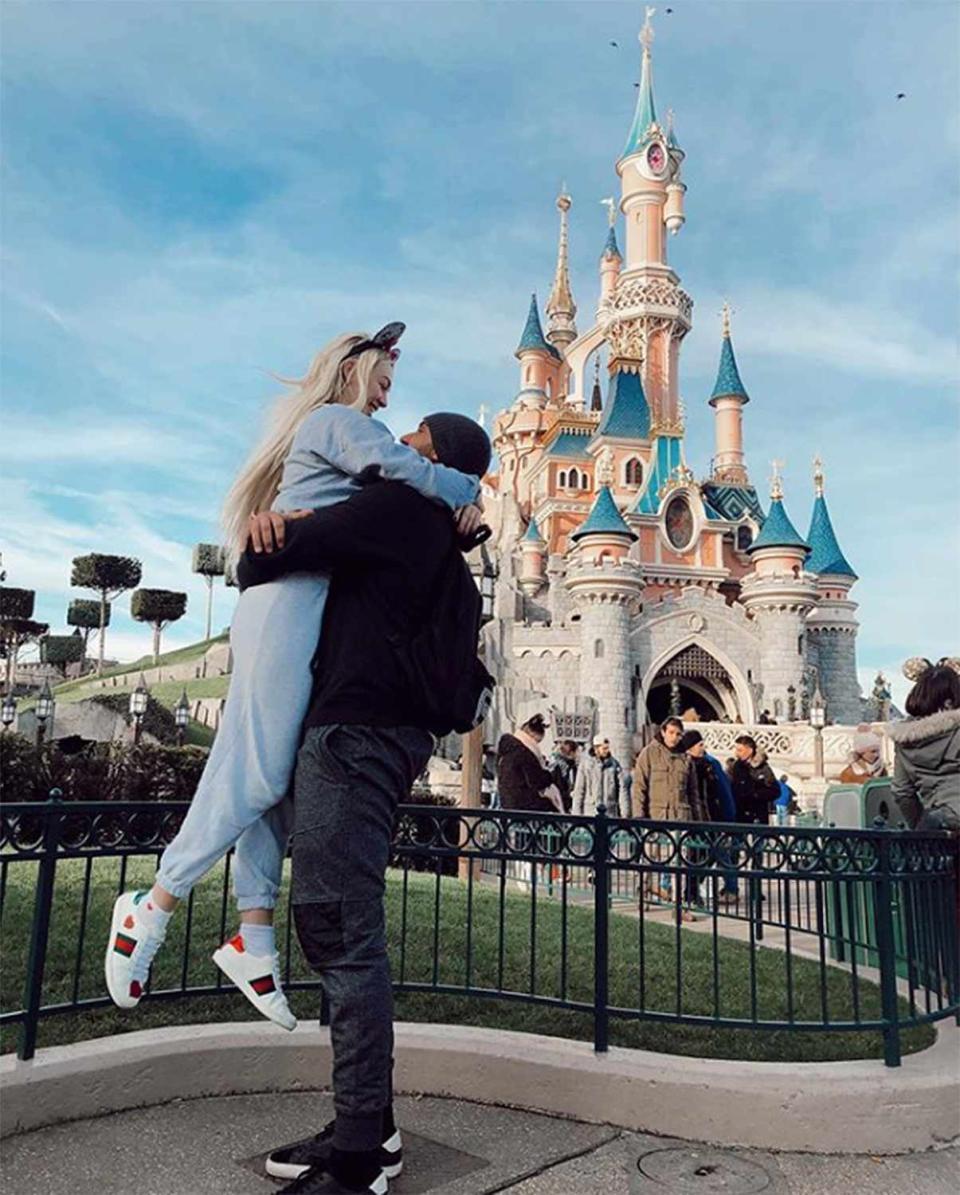 <p>The <em>Bachelor</em> alum took a romantic trip to Disneyland Paris with her new beau, Vincent Fratantoni. "@vincethebuilder built me my dream home," she joked in the caption to <a href="https://www.instagram.com/p/B7L7n79nB3d/" rel="nofollow noopener" target="_blank" data-ylk="slk:her photo;elm:context_link;itc:0;sec:content-canvas" class="link ">her photo</a> of the pair in front of the park's castle.</p>