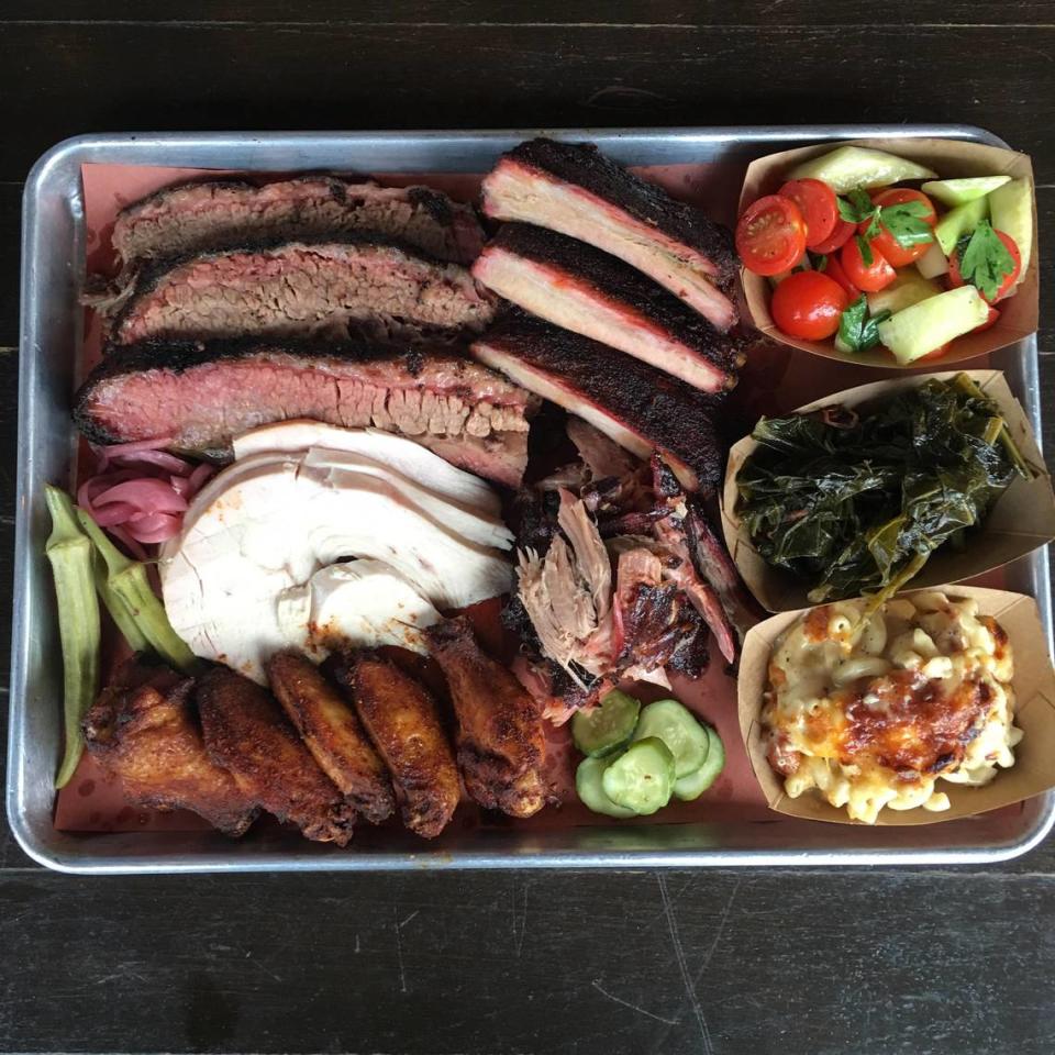 The full board barbecue platter from Home Team BBQ