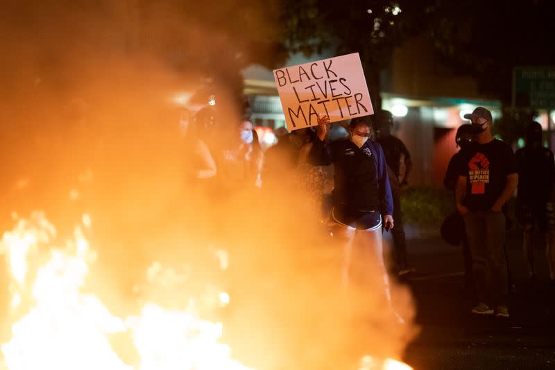 Police face off against protesters in Portland on the 101st consecutive night of protests