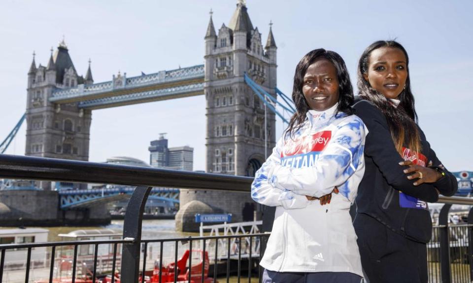 Kenya’s Mary Keitany (left) and Ethiopia’s Tirunesh Dibaba are favourites to win the London Marathon.