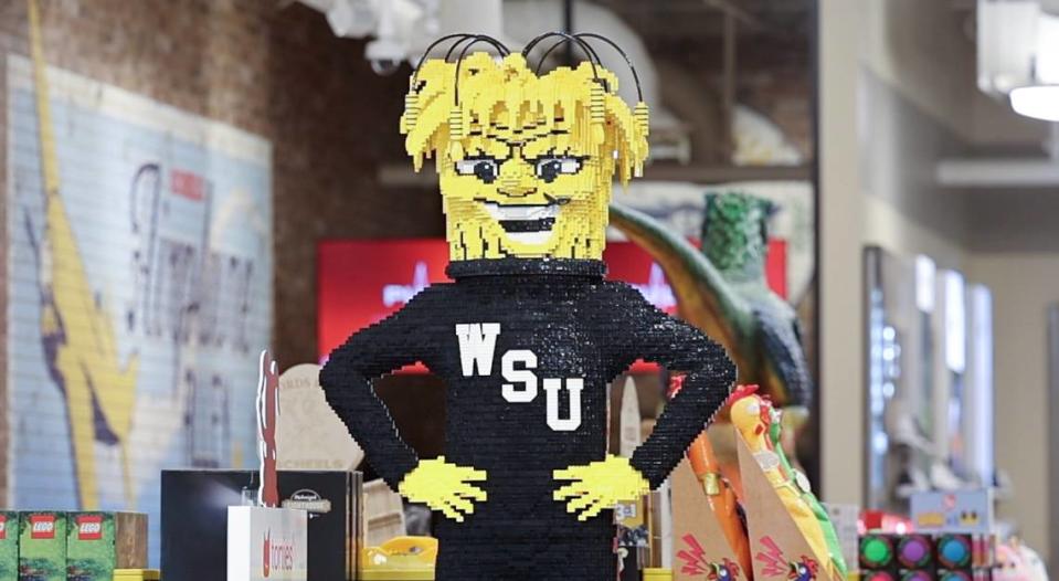 Wichita’s new Scheels features a life-sized WuShock made out of Legos.