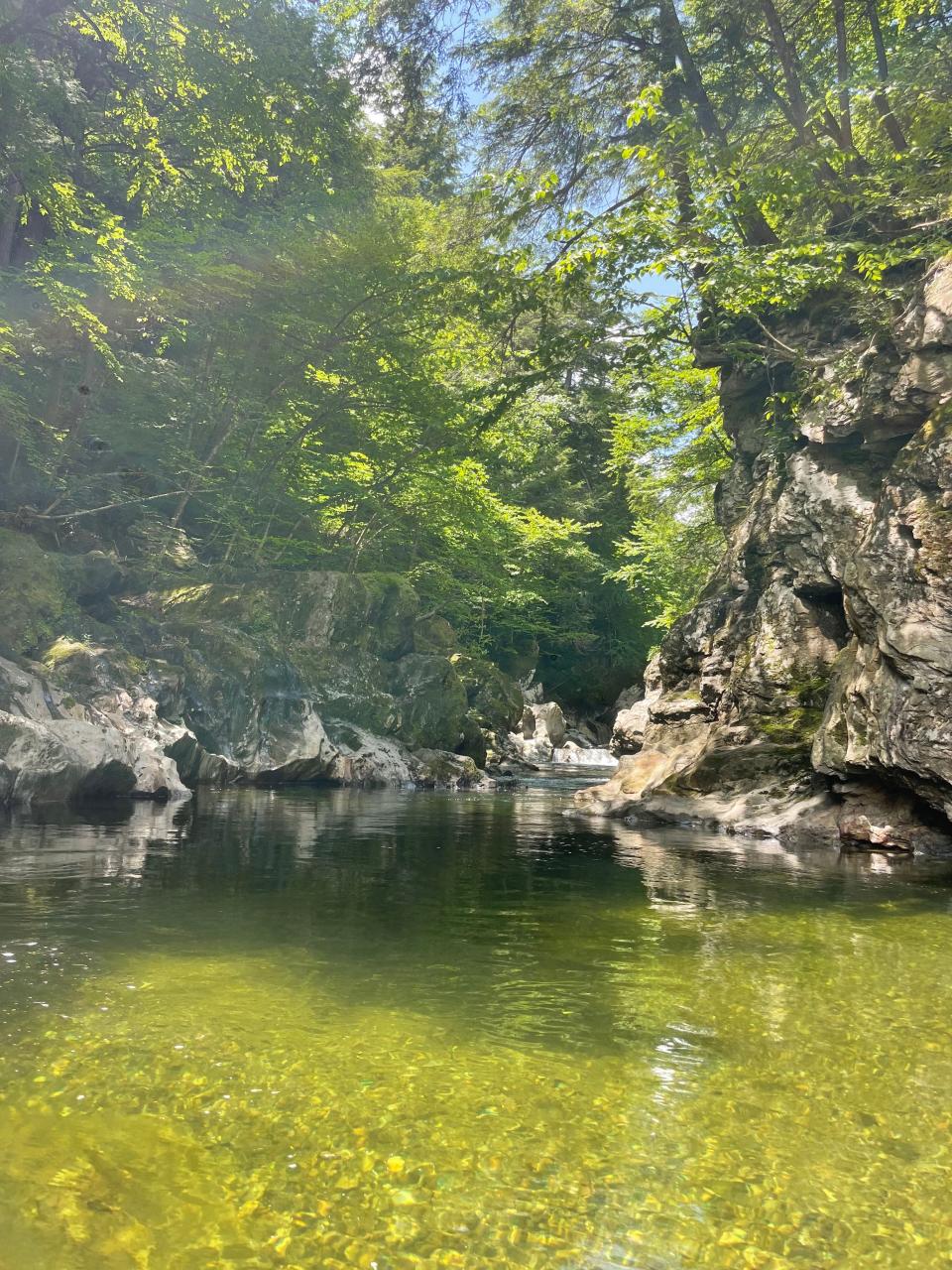 Triple Buckets along the Huntington River is an idyllic swimming hole on a hot day.