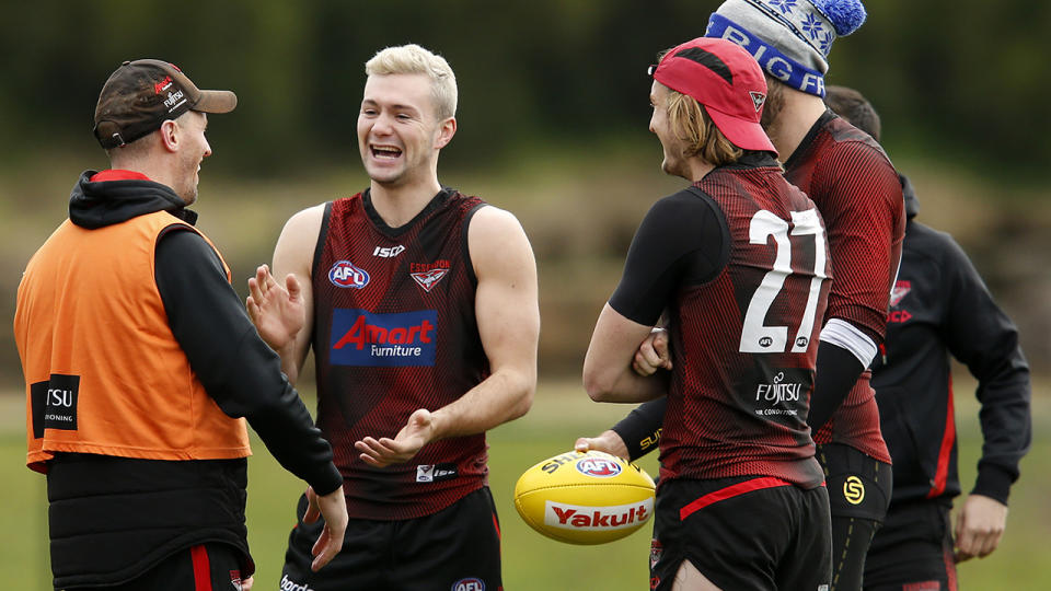 Conor McKenna, pictured here at Essendon Bombers training in 2019.