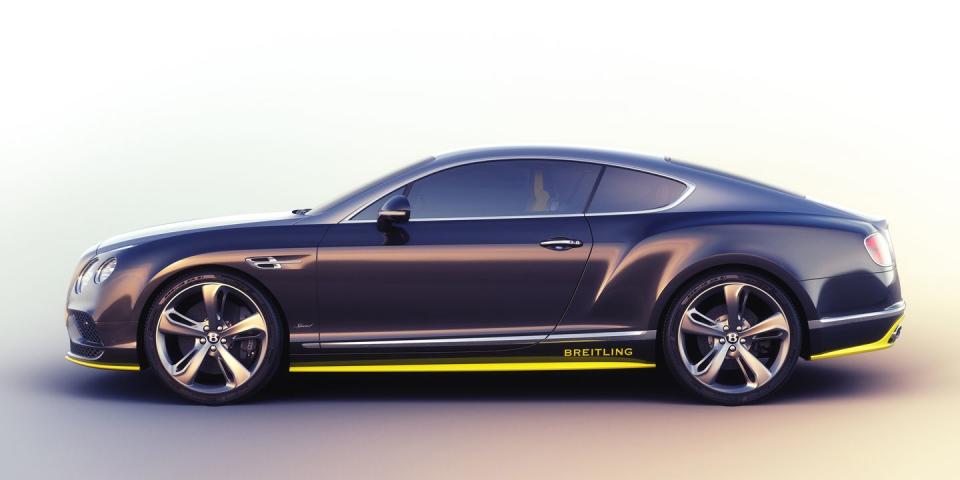 <p>Bentley made <a href="http://blog.caranddriver.com/2016-bentley-continental-gt-speed-breitling-jet-team-series-limited-edition-debuts-thats-the-entire-name-save-for-debuts/" rel="nofollow noopener" target="_blank" data-ylk="slk:seven;elm:context_link;itc:0;sec:content-canvas" class="link ">seven</a> of these limited editions that were inspired by the seven-plane Breitling show-jet team. Flashy yellow accents and seven small jets decorated the dashboard.</p>