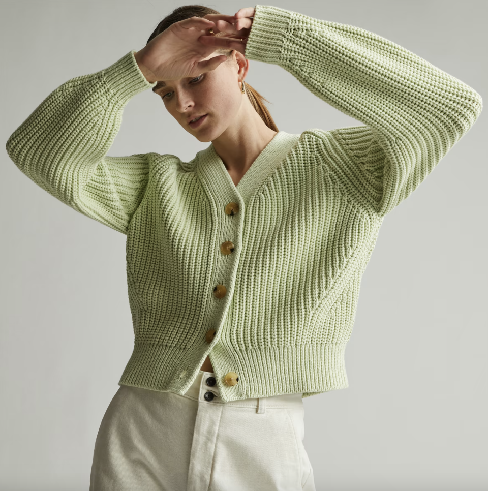 The Texture Cotton Cardigan (photo via Everlane)