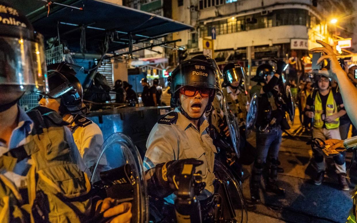 Police on Friday again rejected an application from protest organisers to hold the march toward China’s liaison office - Getty Images AsiaPac