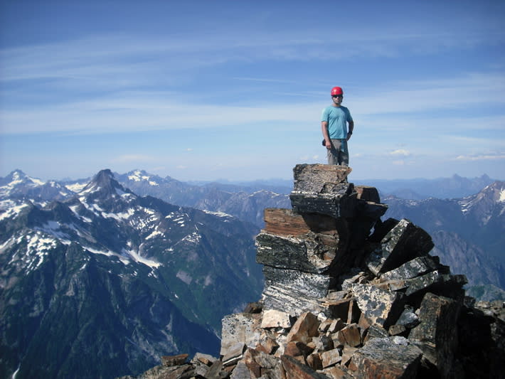 Steven Trent climbing in North Cascades National Park two days before his fall in 2009. (Steph Abegg / NPS)