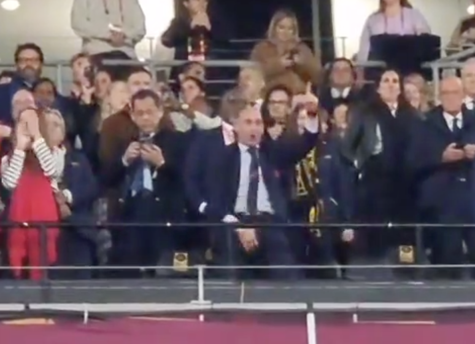 Rubiales appeared to grab his crotch during the victory celebrations (The Independent)