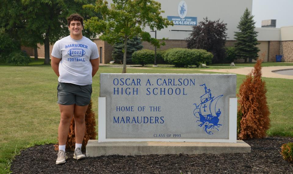 Gibraltar Carlson's four-sport standout Ben Przytula is the 2023 Monroe County Boys Athlete of the Year. He added wrestling this year to football, basketball and track and field.