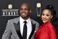 Feb 2, 2019; Atlanta, GA, USA; Adrian Peterson during red carpet arrivals for the NFL Honors show at the Fox Theatre. Mandatory Credit: Dale Zanine-USA TODAY Sports