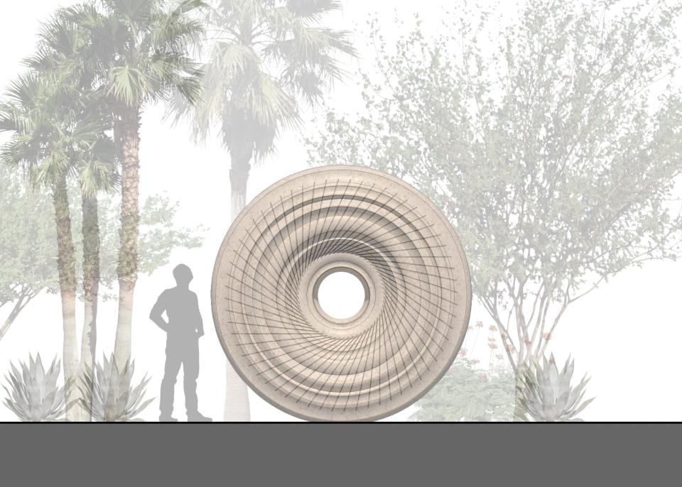 An artist's rendering of the Palm Springs AIDS memorial sculpture, which will be located in downtown Palm Springs' new park.