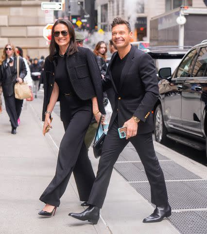 <p>Gotham/GC Images</p> Ryan Seacrest and Aubrey Paige at the Naeem Khan 'Trompe L'oeil' show on Monday in New York City