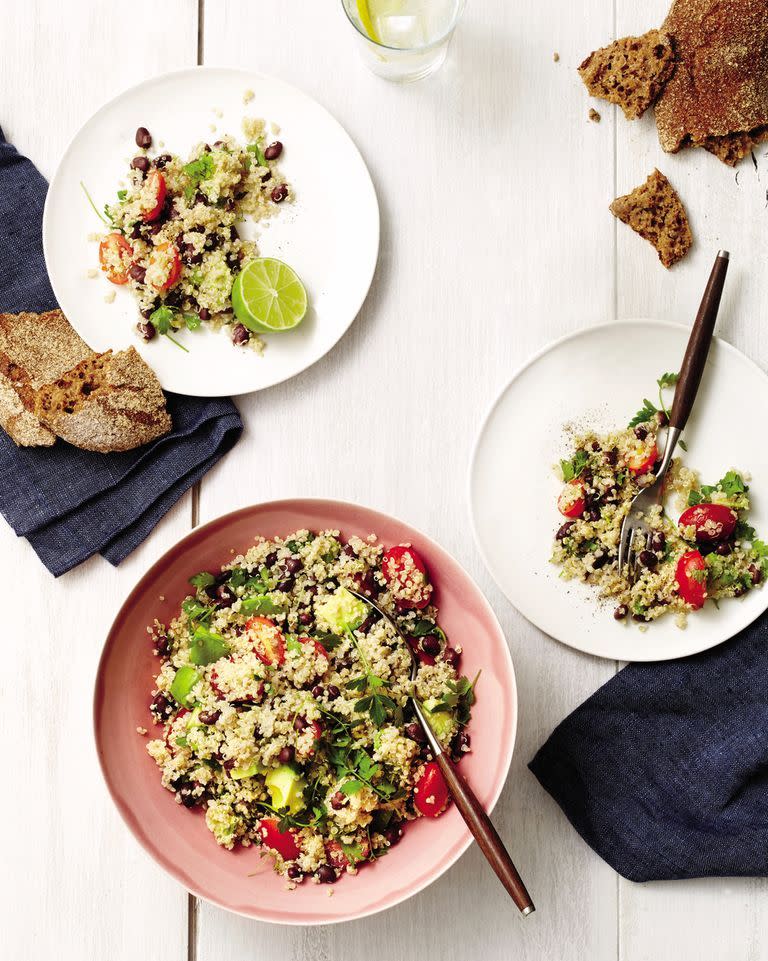 2) Quinoa, Black Bean, and Avocado Salad