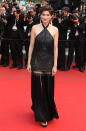 The French actress and model's black dress had fringe benefits.