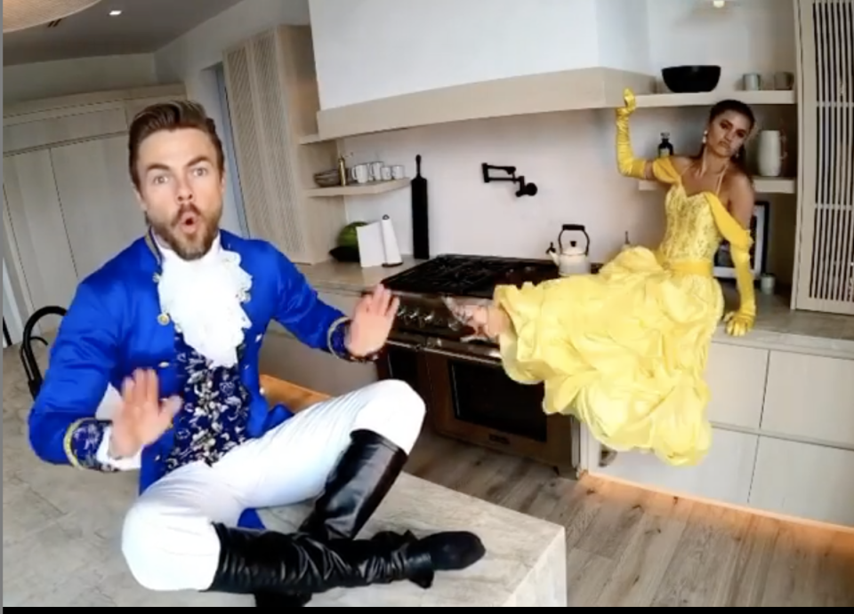 Derek Hough and Hayley Erbert perform in the "Disney Family Singalong."