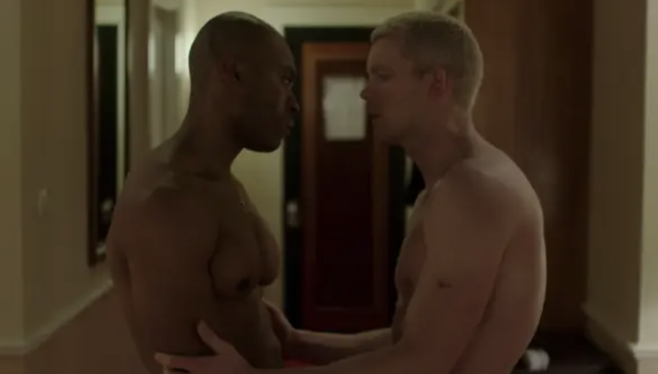Russell Tovey and Arinze Kene, shirtless, in "The Pass"