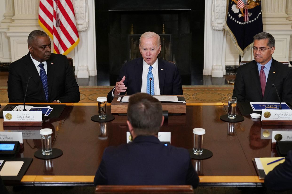 US President Joe Biden speaks during the third meeting of the White House Competition Council in the State Dining Room of the White House in Washington, DC, on September 26, 2022. (Photo by Mandel NGAN / AFP) (Photo by MANDEL NGAN/AFP via Getty Images)