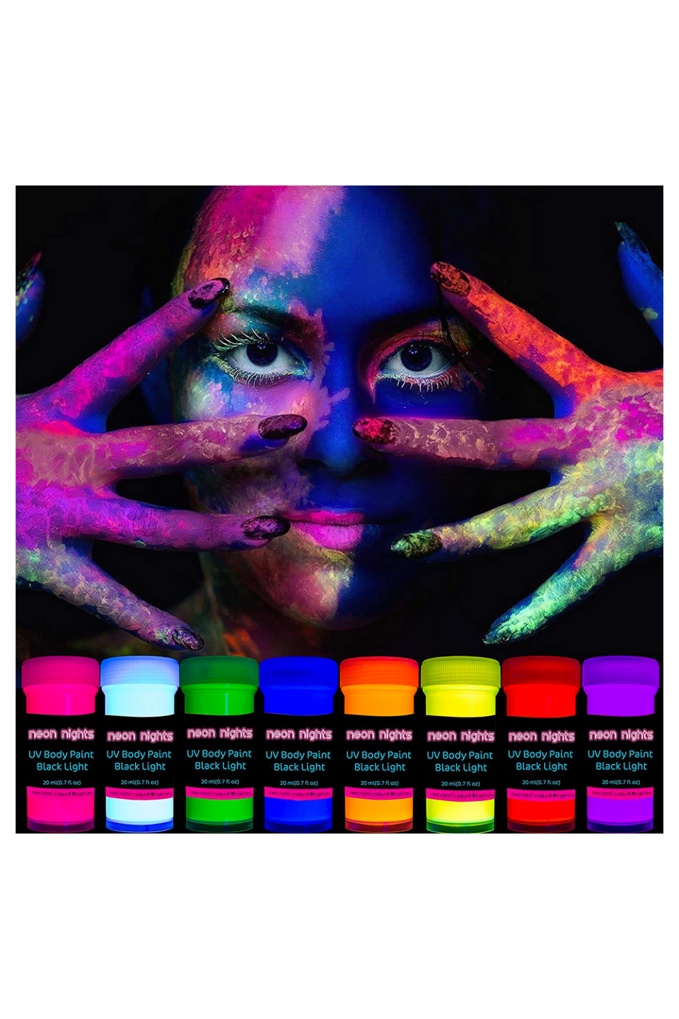 6) Neon Nights UV Body Paint Black Light Makeup