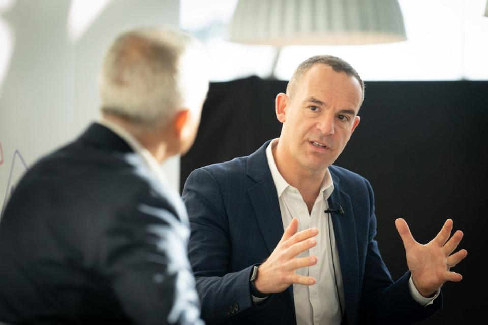 Sadiq Khan speaking  at a Q&A event with money saving expert Martin Lewis about the cost of living crisis (PA)