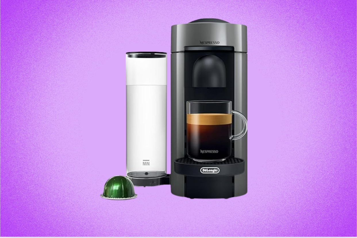 Nespresso VertuoPlus against a purple background