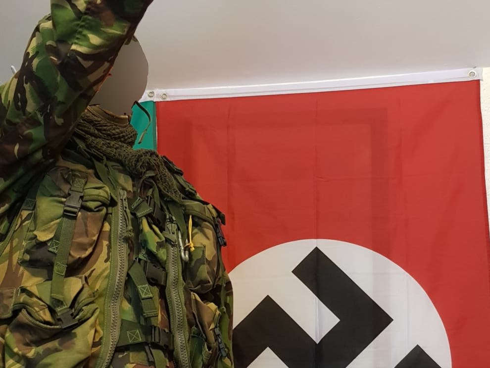 The UK’s youngest terror offender performs a Hitler salute at his grandmother’s home in a selfie photo he  took at age 14