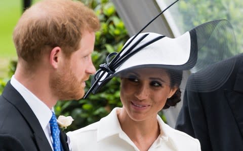  Meghan, Duchess of Sussex and Prince Harry, Duke of Sussex attend Royal Ascot  - Credit: Samir Hussein